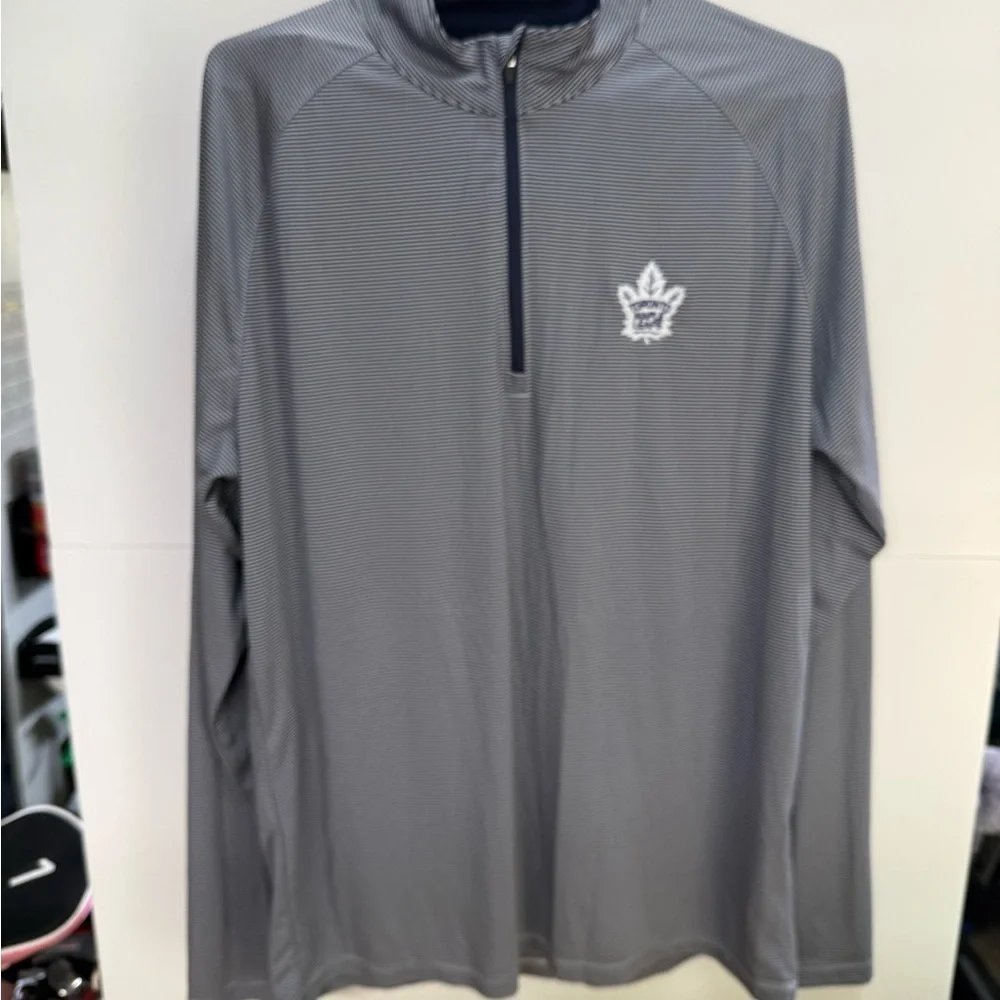 Gray levelWear Maple Leafs Quarter-Zip Pullover - Picture 1 of 2